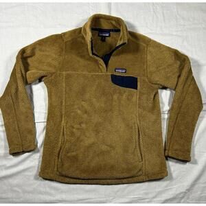 Patagonia Womens Polartec Fleece Camel Gold Brown Gorpcore Pullover Medium